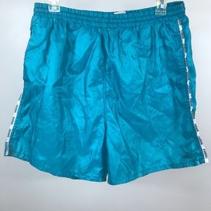 Puma logo light blue running shorts 80s pockets m